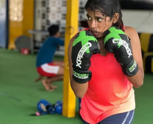 An MMA Amateur Champion training at Core Combat MMA Classes in Chennai